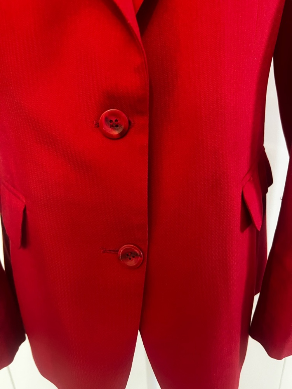 Linden Grey Tomato Red Tailored Blazer Women M Structured Chic - Picture 5 of 16